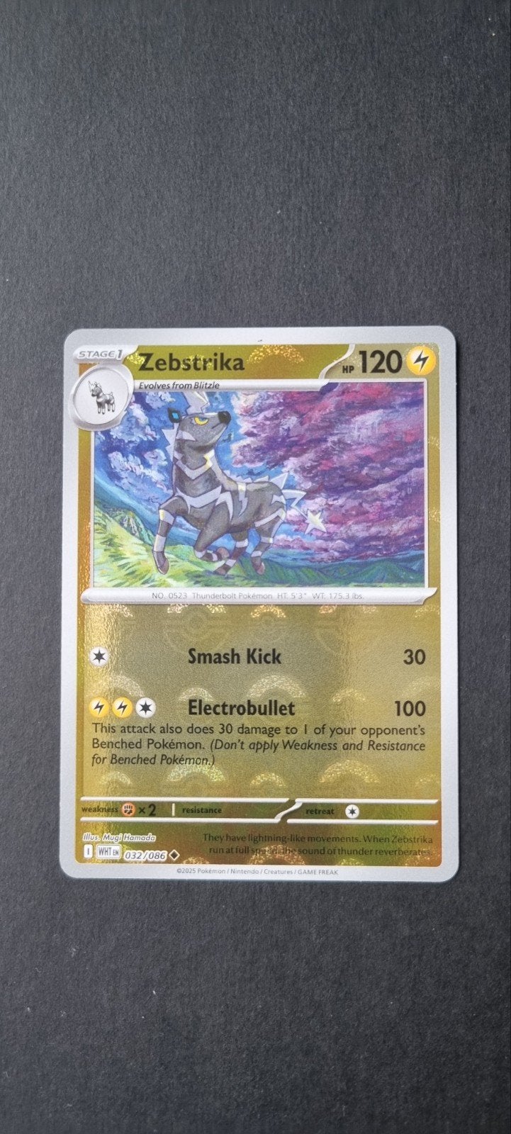 Zebstrika Pokeball XWHT 032, Ophalen of Verzenden, Zo goed als nieuw, Losse kaart, Foil