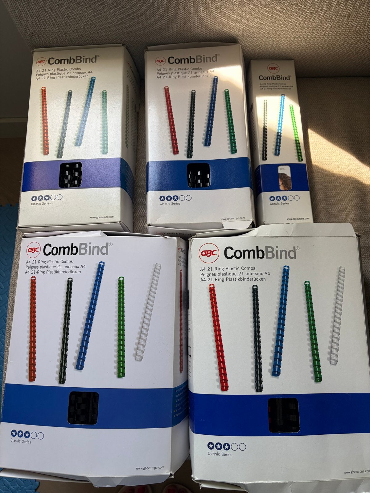 5 doosjes CombBind A4 21-rings plastic bindruggen, Ophalen of Verzenden, Zo goed als nieuw