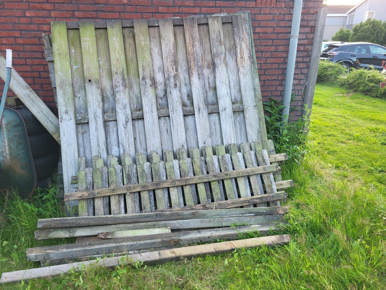 Schuttingdelen, hekjes en palen, Tuin en Terras, Ophalen, Gebruikt, Hout, Tuinhek