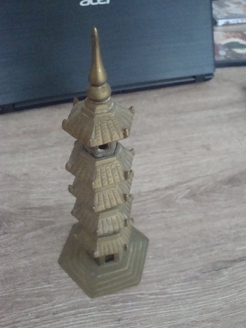 oude koperen tempel mooi bewerkt, Antiek en Kunst, Ophalen of Verzenden