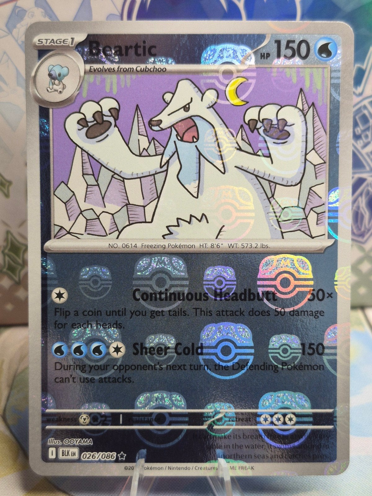 Beartic 026/086 Masterball Black Bolt Reverse Holo Pokémon, Ophalen of Verzenden, Zo goed als nieuw