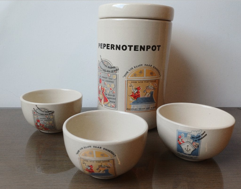 pepernoten pot met schaaltjes, Diversen, Verzenden, Gebruikt