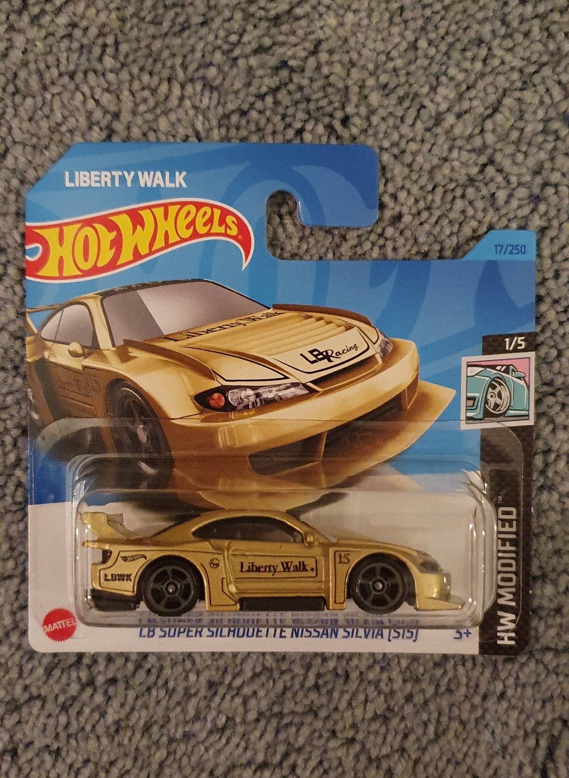 Hot Wheels Liberty Walk Nissan Silvia (S15) Goud, Hobby en Vrije tijd, Modelauto's | Overige schalen, Ophalen of Verzenden, Nieuw