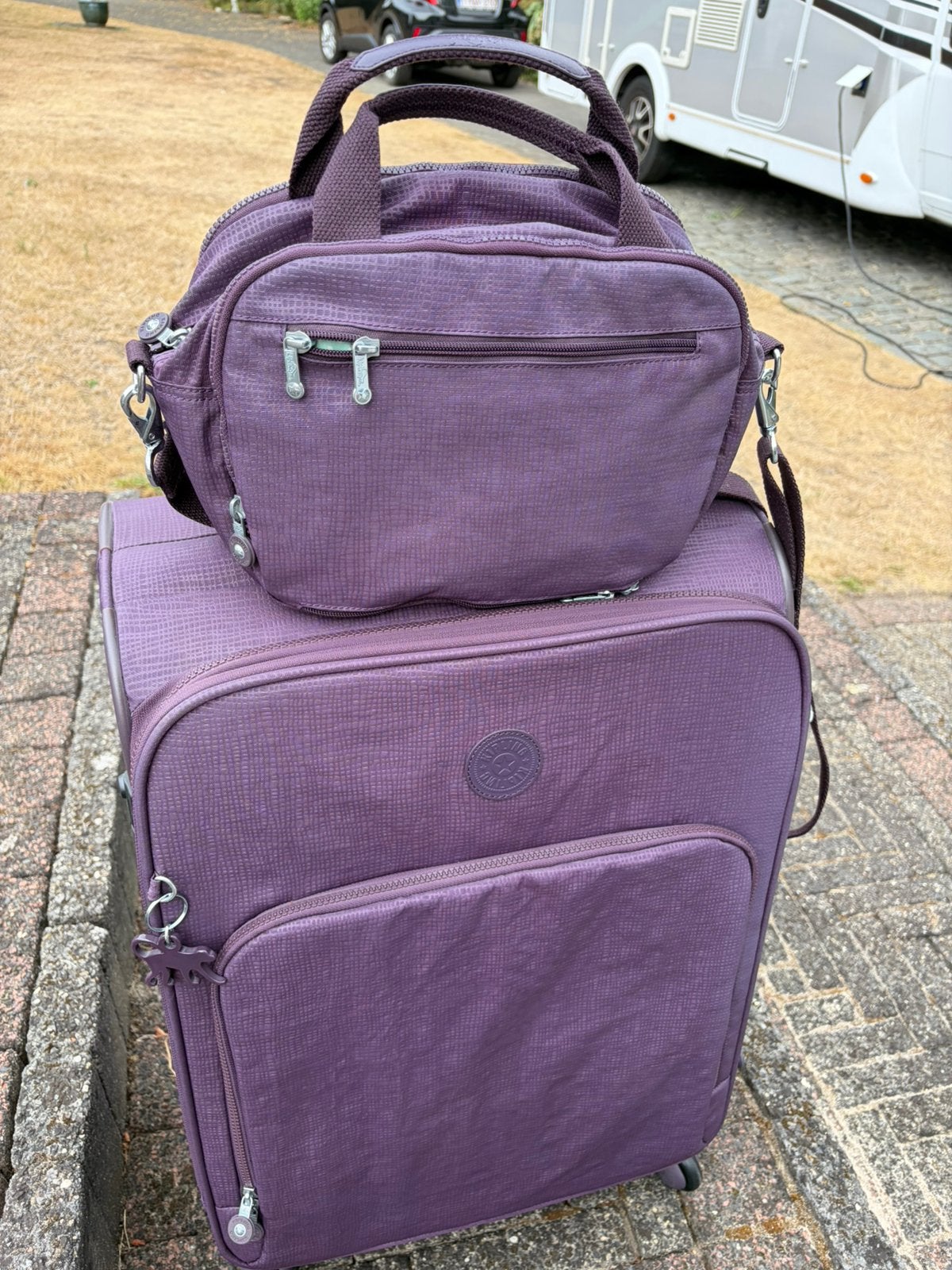 Originele Kipling trolly + bijhorende tas, Sieraden, Tassen en Uiterlijk, Koffers, Ophalen, Zo goed als nieuw, Overige materialen