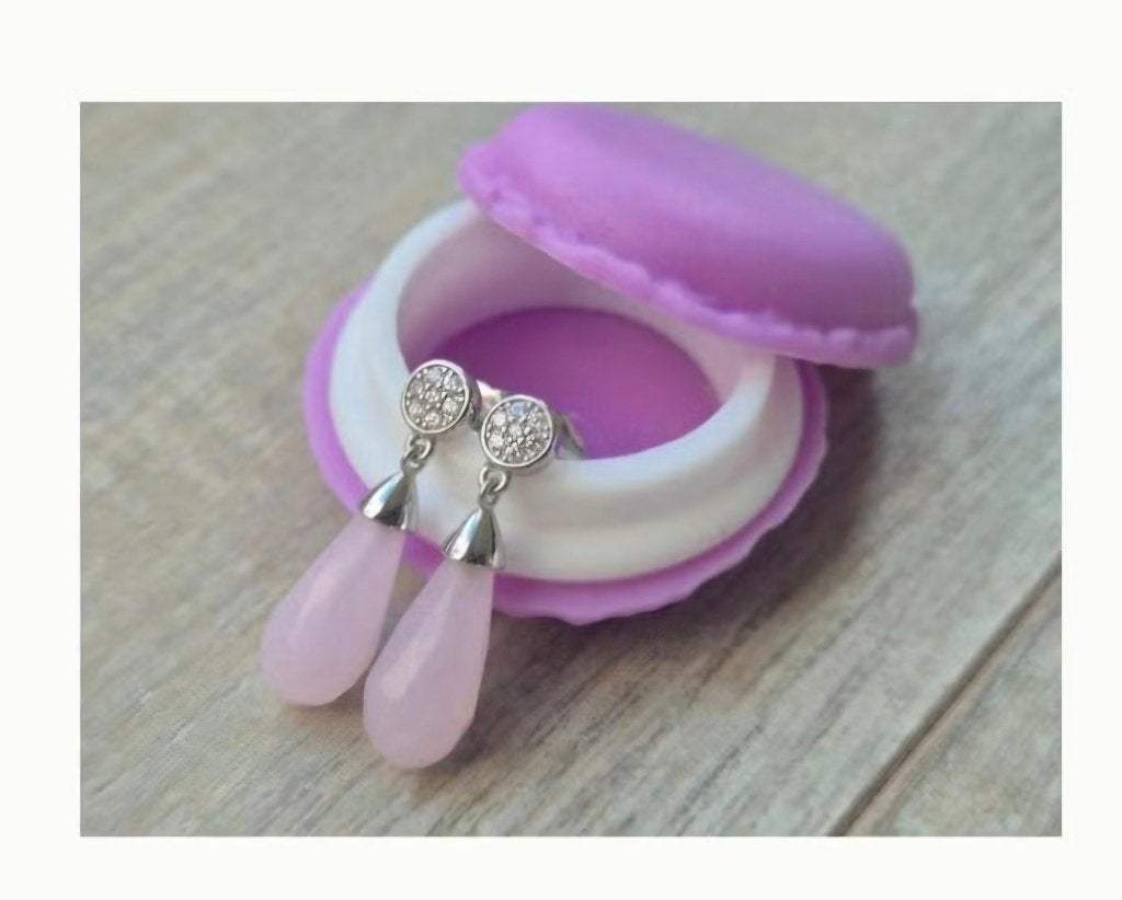 ZINZI Oorbellen – 925 Zilver met Roze Stenen, Sieraden, Tassen en Uiterlijk, Oorbellen, Ophalen of Verzenden, Zo goed als nieuw