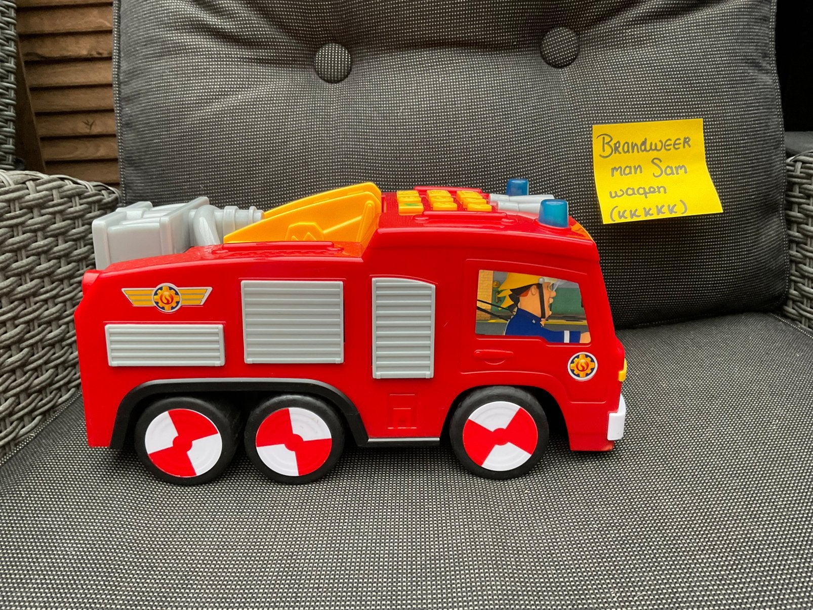 Zgan, niet kapot en alles werkt Brandweerman Sam wagen, Ophalen, Zo goed als nieuw, Beeldje of Figuurtje