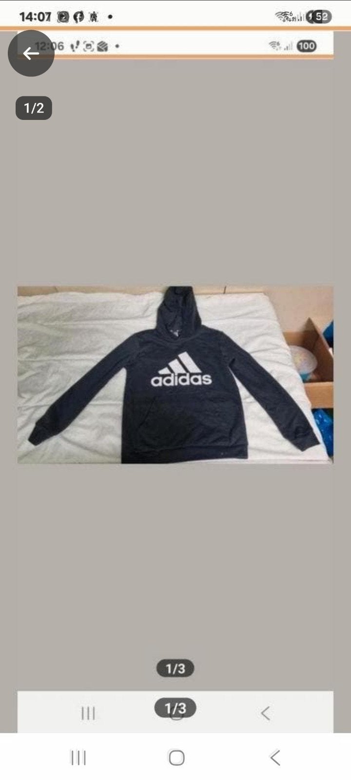 Adidas trui met muts, maat 134/140, Adidas, Gebruikt, Jongen of Meisje, Trui of Vest