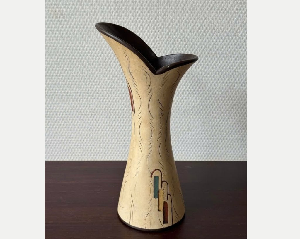 Vintage Sawa Ceramics Retro Vaas, 70s, Tuit Model, Duits, Verzamelen, Retro, Ophalen of Verzenden, Huis en Inrichting