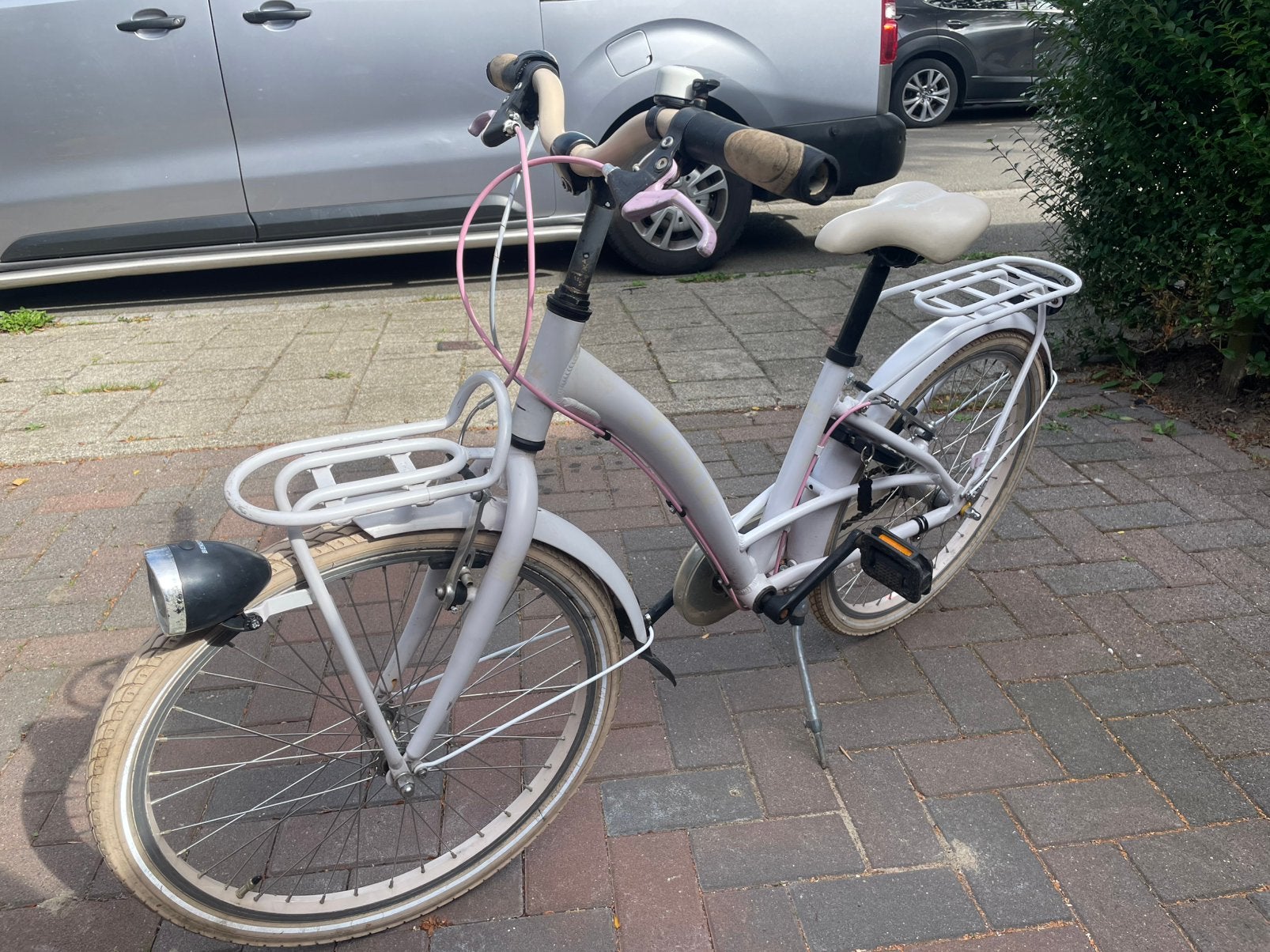 Leuke witte kinderfiets, Ophalen, Gebruikt, Velgrem, 20 inch of meer