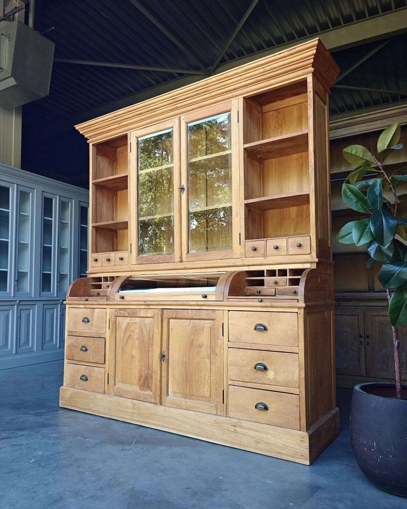 Mooie grote apothekerskast | Teakhouten grutterskast #3021, Huis en Inrichting, -, 200 cm of meer, -, 150 tot 200 cm
