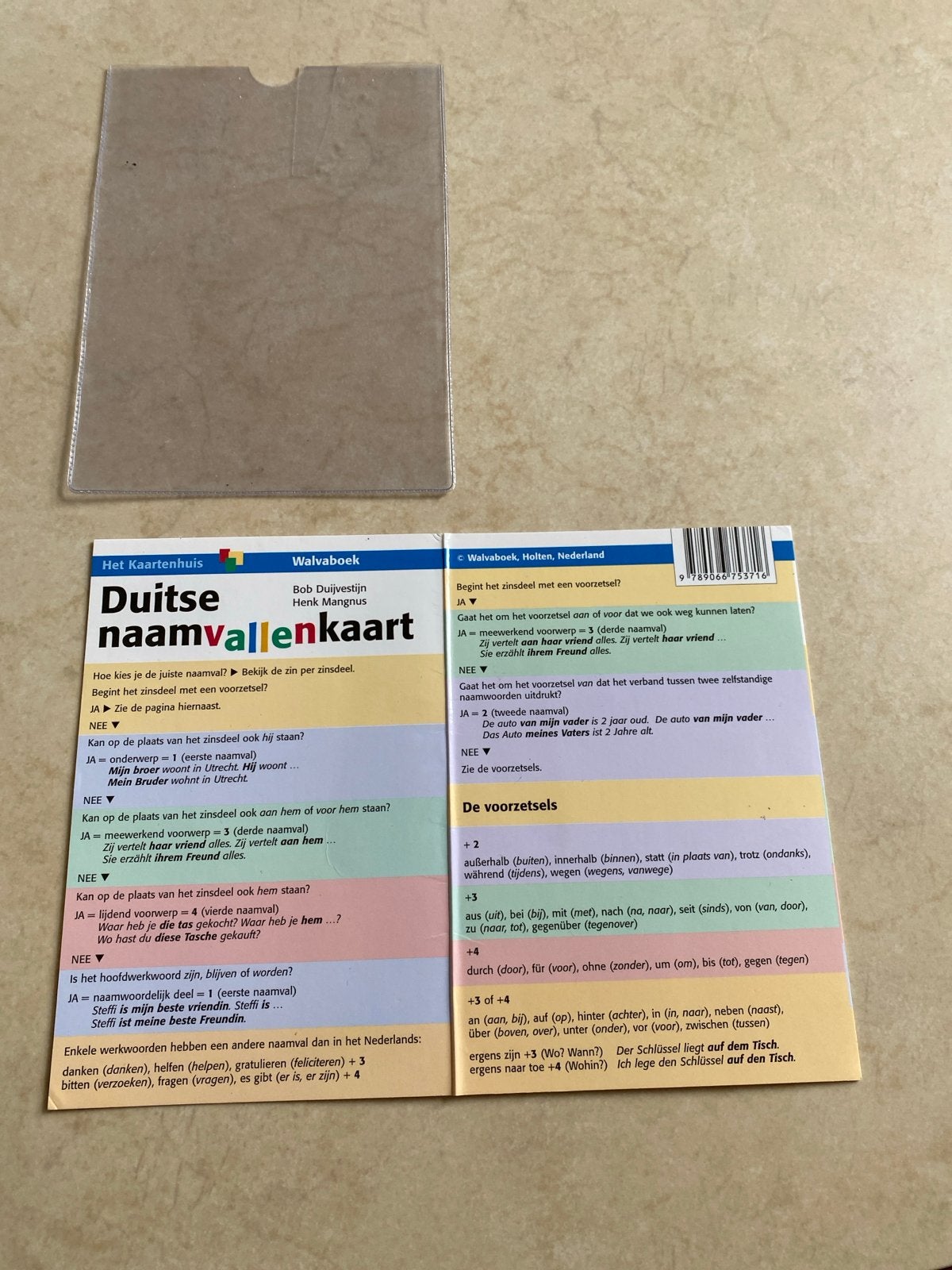 Duitse naamvallenkaart - Walvaboek, Verzenden, Zo goed als nieuw, Non-fictie