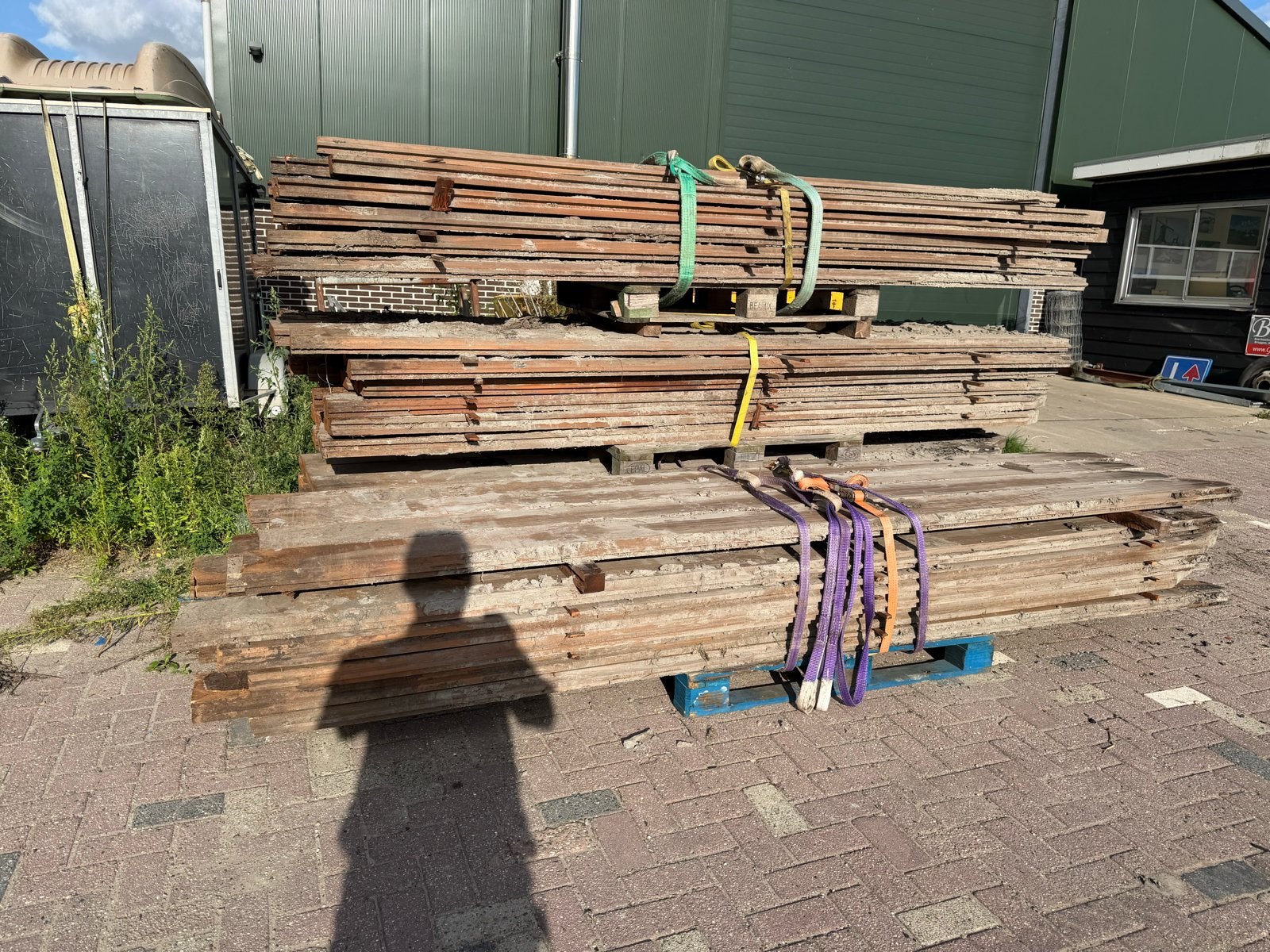 Gebruikte hardhouten damwandplanken 6 cm dik, Doe-het-zelf en Verbouw, Hout en Planken, Gebruikt, Ophalen of Verzenden, Plank