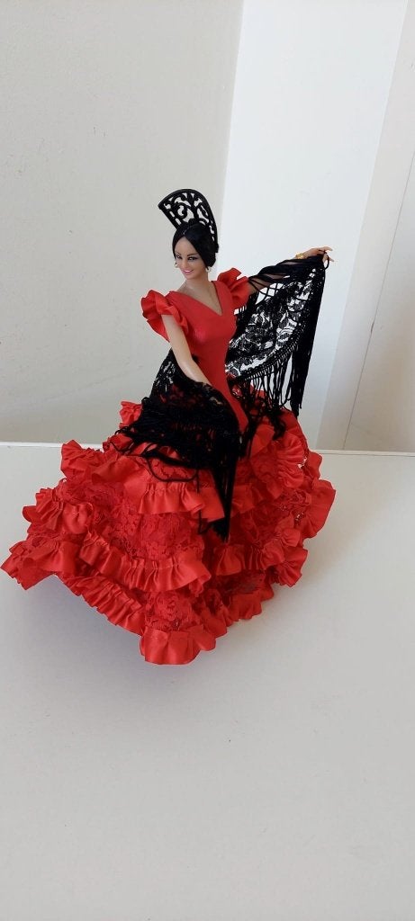 Vintage Spaanse Flamenco Pop  Marín Chiclana   30 cm, Eu, Eu, Ophalen of Verzenden, Zo goed als nieuw