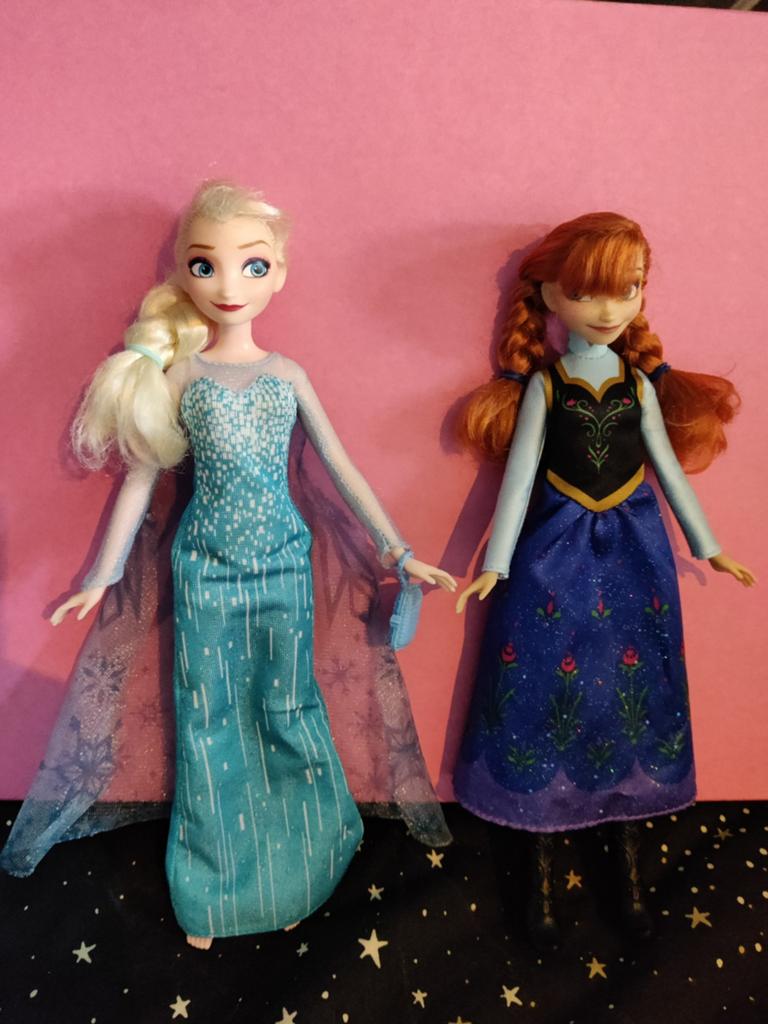 Frozen Elsa en Anna poppen, Ophalen of Verzenden, Zo goed als nieuw, Overige typen