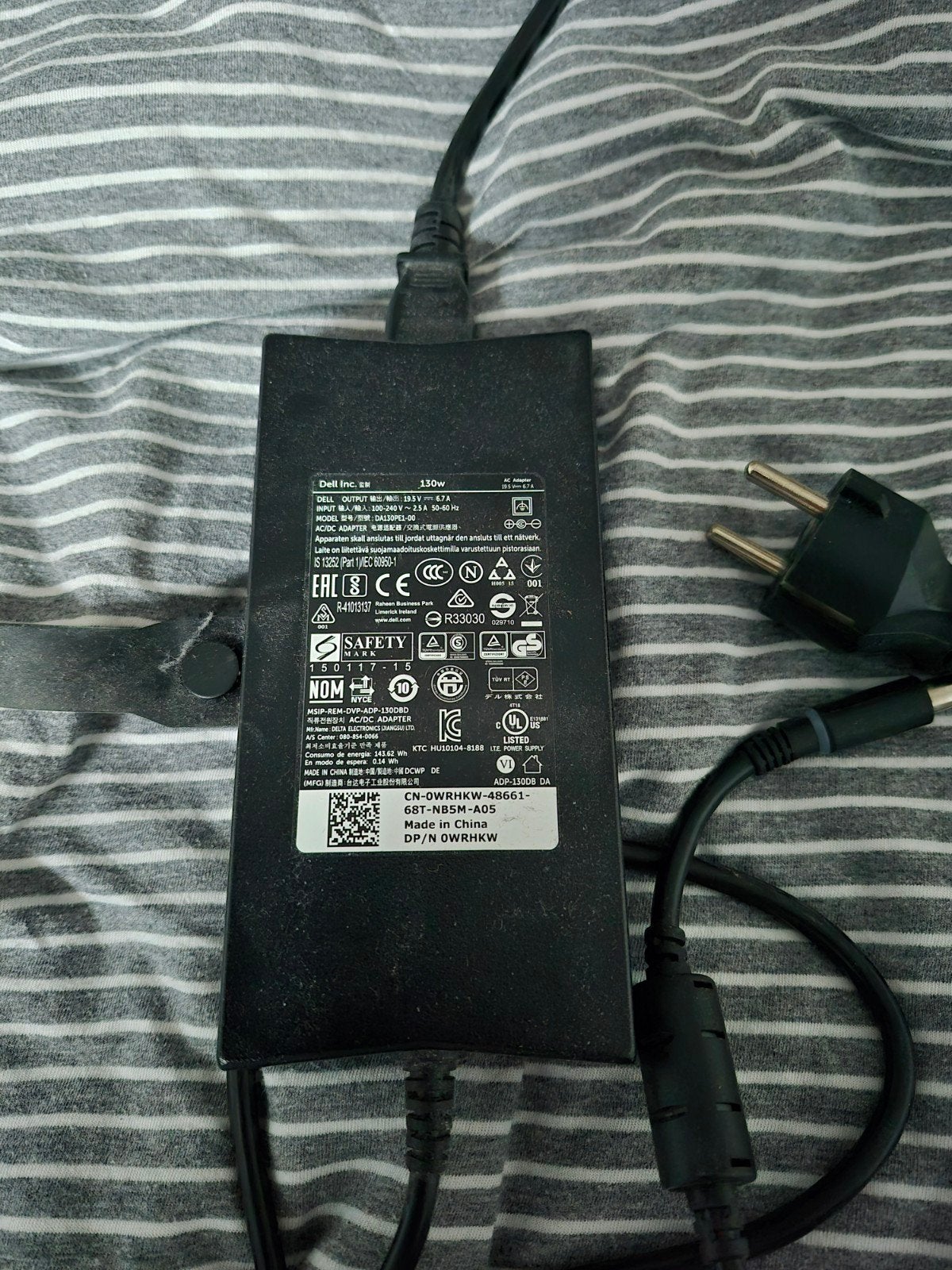 Dell 130W Oplader/Adapter voor Docking Station, Computers en Software, Laptop-opladers, Ophalen of Verzenden