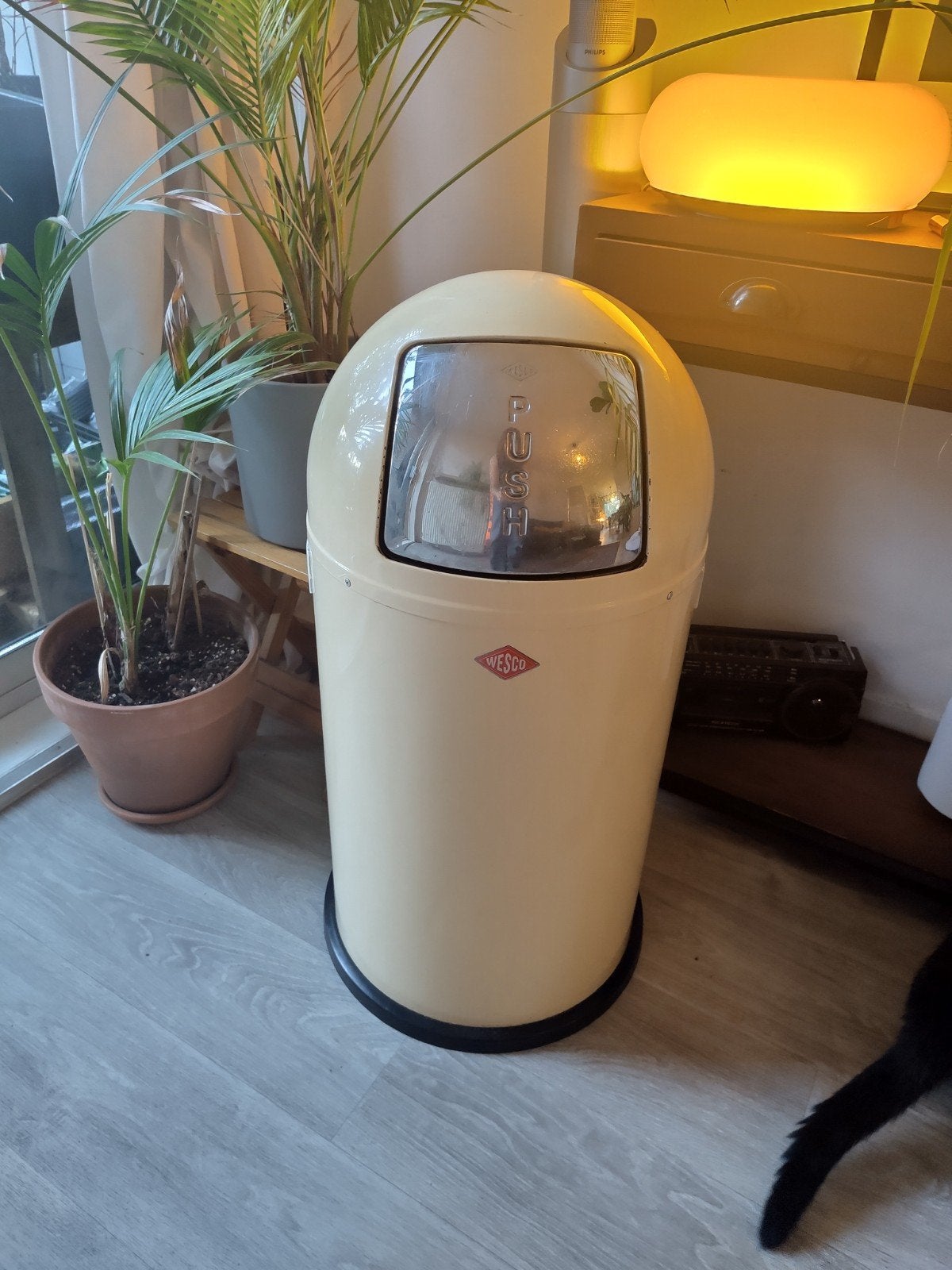 Wesco pushboy prullenbak 50L, Ophalen, Gebruikt