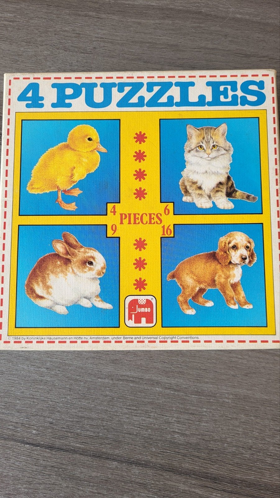 Dieren retro 4-in-1 puzzel, Ophalen, Gebruikt