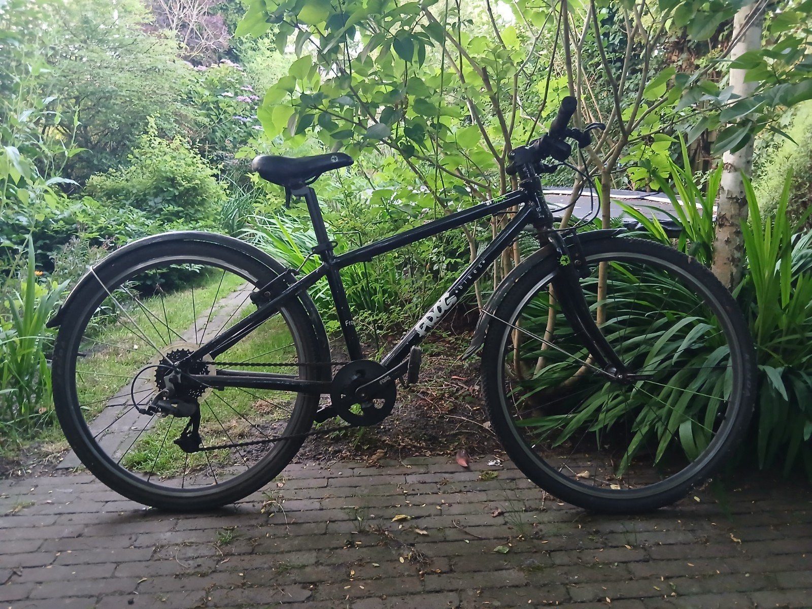 Frog 69 kinderfiets - Zwart, Ophalen, 20 inch of meer, Gebruikt, Velgrem