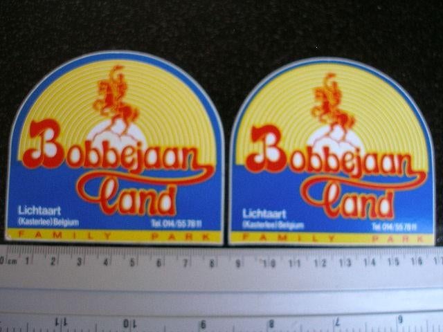 2x sticker family park Bobbejaanland lichtaart rodeo rijden, Verzenden, Zo goed als nieuw, Bedrijf of Vereniging