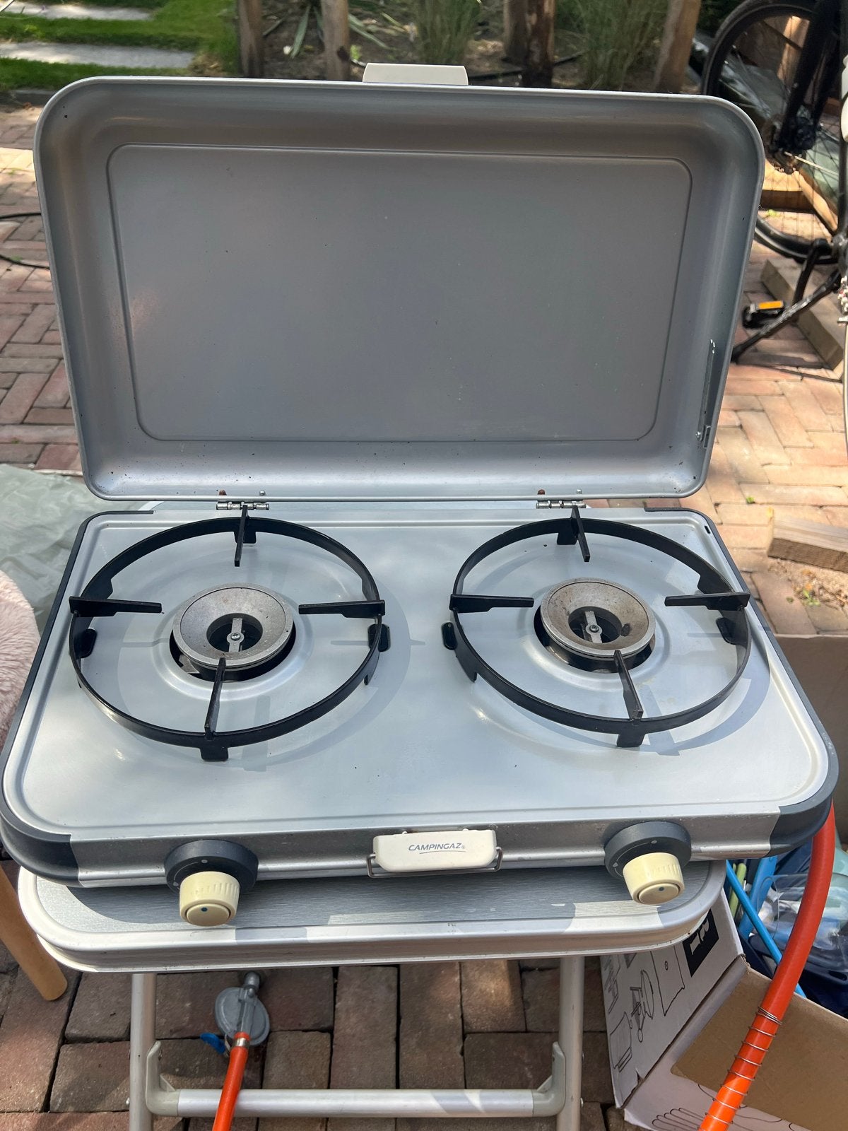 Campingaz 2-pits kooktoestel, Caravans en Kamperen, Kampeeraccessoires, Gebruikt, Ophalen