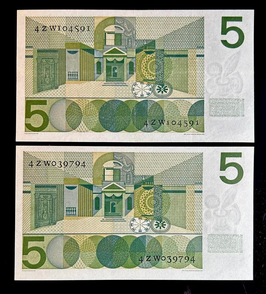 SETJE: 2x 5 GLD 1966. 1x INVUL. 1x INVUL + REPLACEMENT, Postzegels en Munten, Ophalen of Verzenden, 5 gulden
