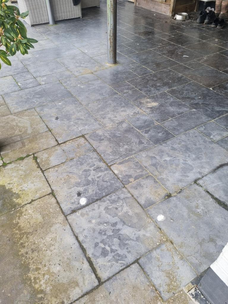 Chinees hardsteen wildverband +/_ 28m2, Ophalen, Gebruikt, Terrastegels, Natuursteen