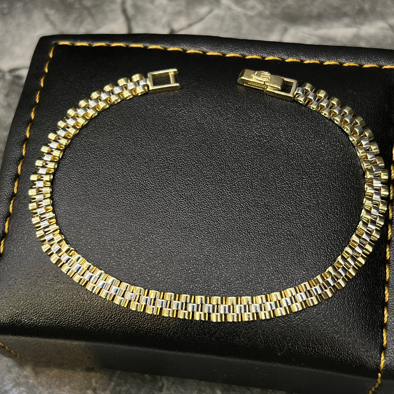 14k gouden armband rolex schakel witgoud geelgoud, Ophalen of Verzenden, Nieuw, Goud