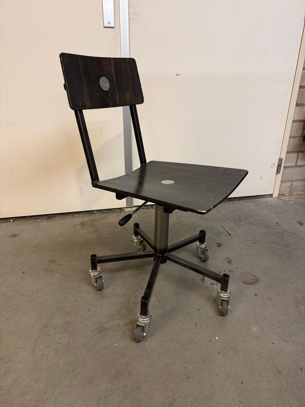 3x Lensvelt Piet Hein Eek Bureaustoelen - Gebruikt, Ophalen of Verzenden, Gebruikt, Zwart, Bureaustoel
