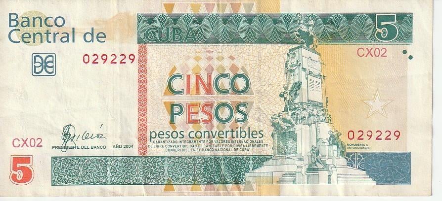 5  pesos  Cuba  2004, Ophalen of Verzenden, Midden-Amerika, Los biljet