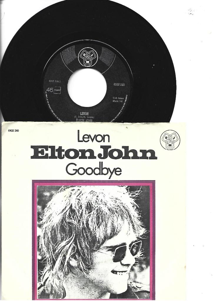 ELTON JOHN SINGLE 7" LEVON -1972, 7 inch, Single, Ophalen of Verzenden, Pop