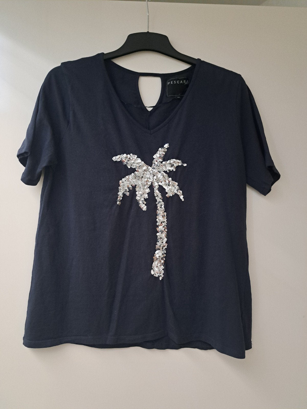 Prachtige PESCARA dames t-shirt mt. 46 met pailletten/boom, Blauw, Maat 46/48 (XL) of groter, Pescara, Ophalen of Verzenden