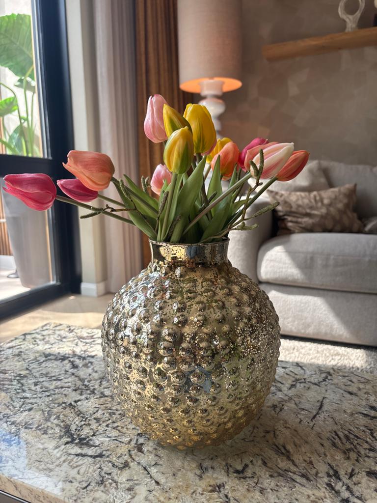H&M Home Gouden Vaas met Bubbeltextuur, Huis en Inrichting, Ophalen, Zo goed als nieuw