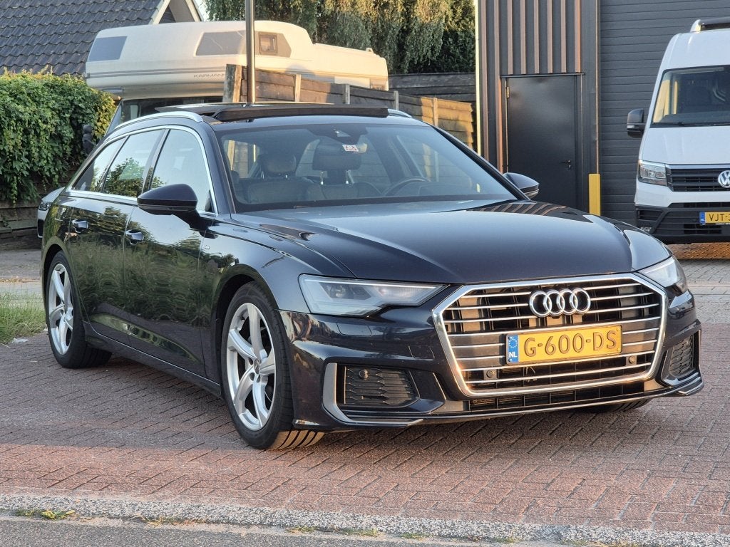 Audi A6 Avant 40 TDI S-line 3x, Sport L.Ed. Panoramadak, Auto's, Audi, Gebruikt, 2000 kg, Blauw, Leder en Stof