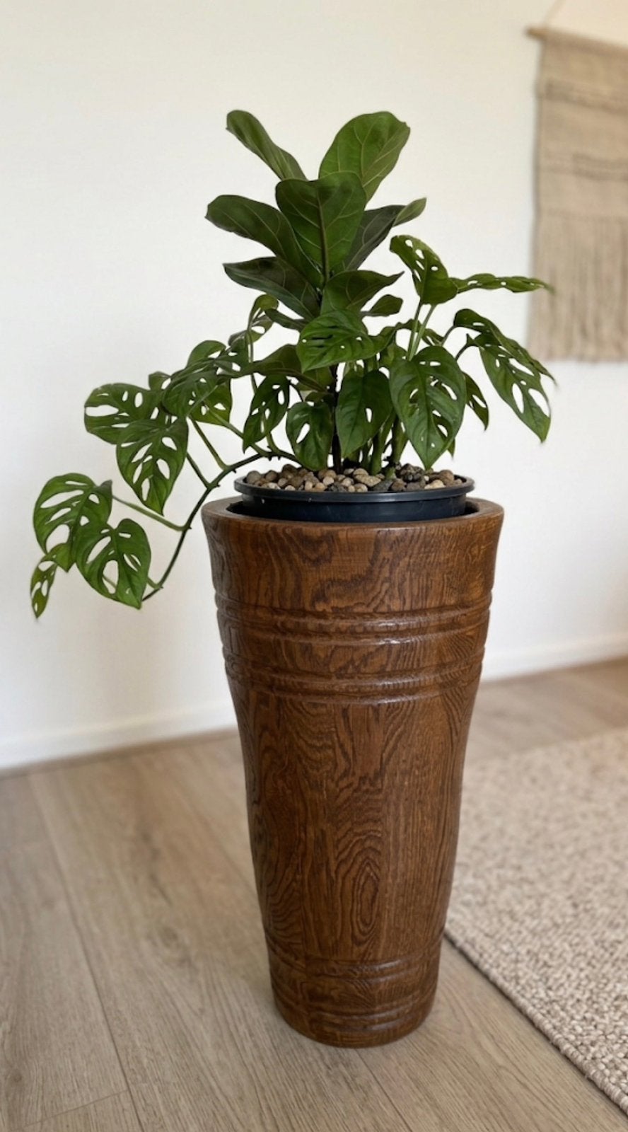 Vintage eikenhouten paraplubak/vaas, Ophalen of Verzenden, Zo goed als nieuw, Hout