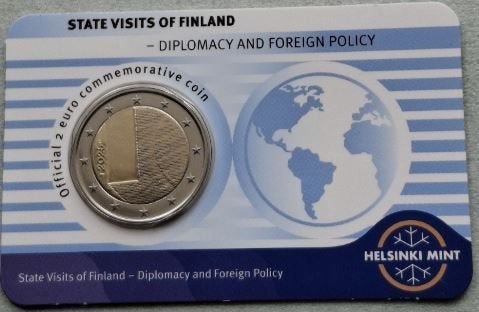 Finland 2 euro 2025 BU - Staatsbezoeken Finland in coincard, Postzegels en Munten, Munten | Europa | Euromunten, Verzenden, Finland
