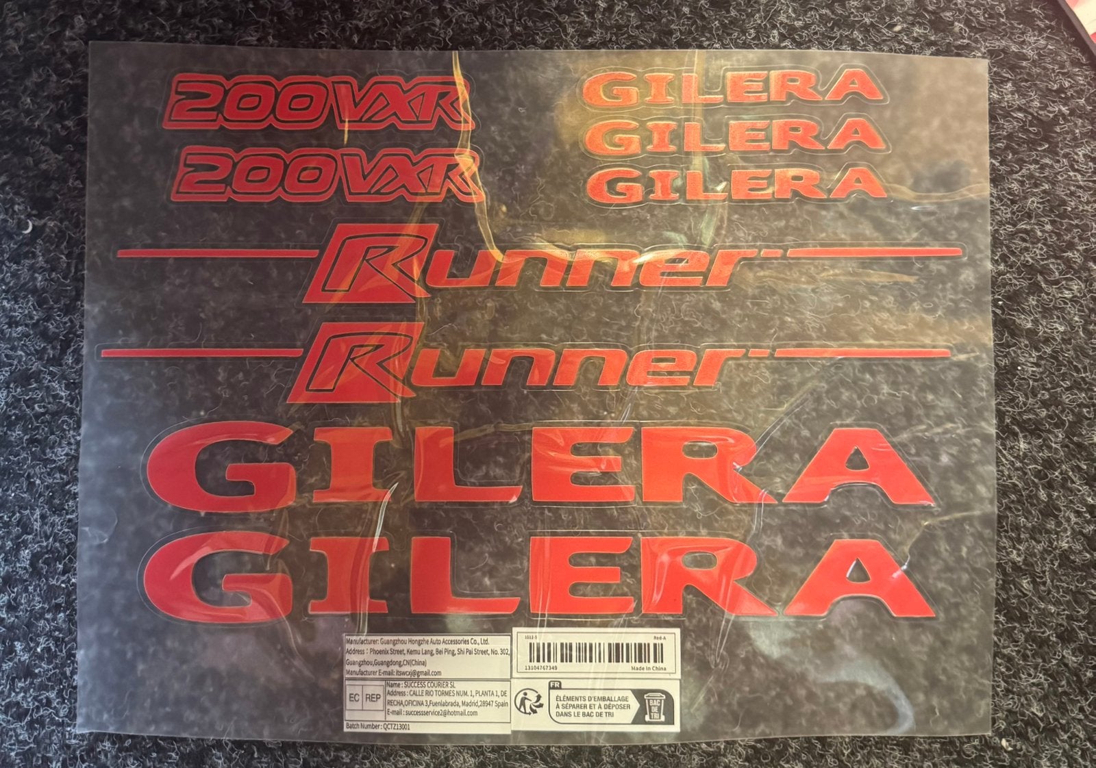 Gilera Runner sticker set rood, Ophalen of Verzenden, Gilera, Kyano.hkm@icloud.com