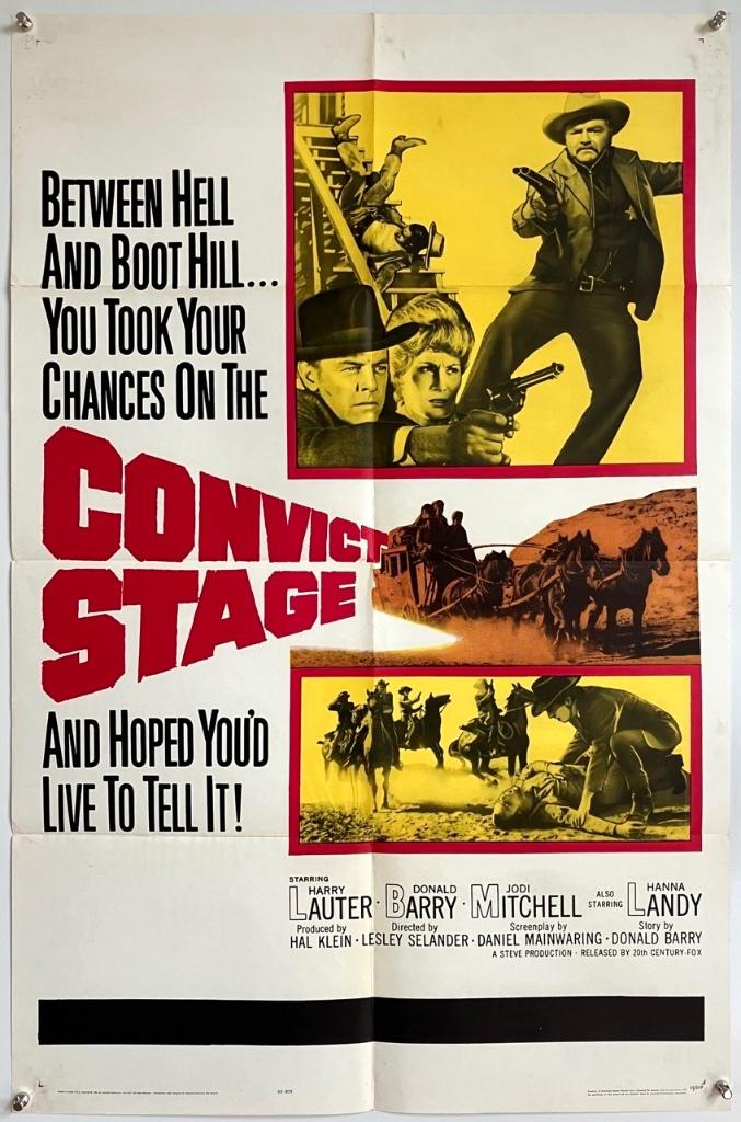 Convict Stage (1965) - Originele filmposter, Verzenden, A1 t/m A3, Film en Tv, Rechthoekig Staand