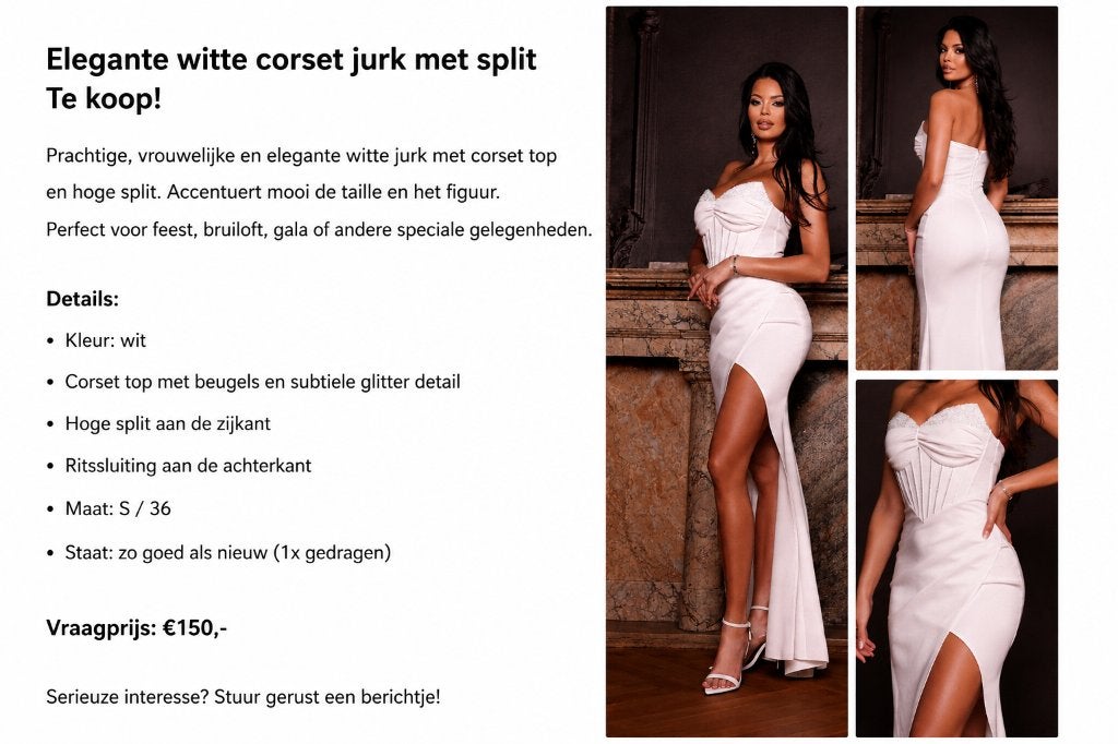 Prachtige witte jurk, Kleding | Dames, Jurken, Wit, Nieuw, Ophalen of Verzenden, Maat 36 (S)