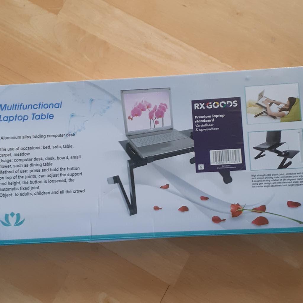 laptoptafeltje zwart met ventilator, Ophalen of Verzenden, Zo goed als nieuw, In diepte verstelbaar