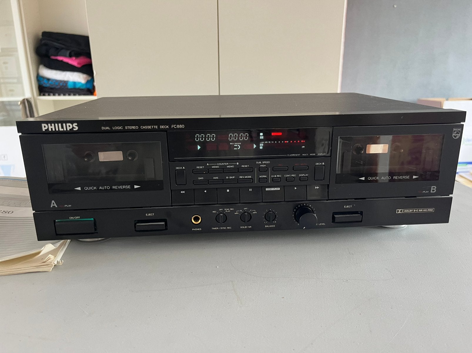 Philips Dual Logic Stereo Casettedeck FC880, Ophalen, Philips