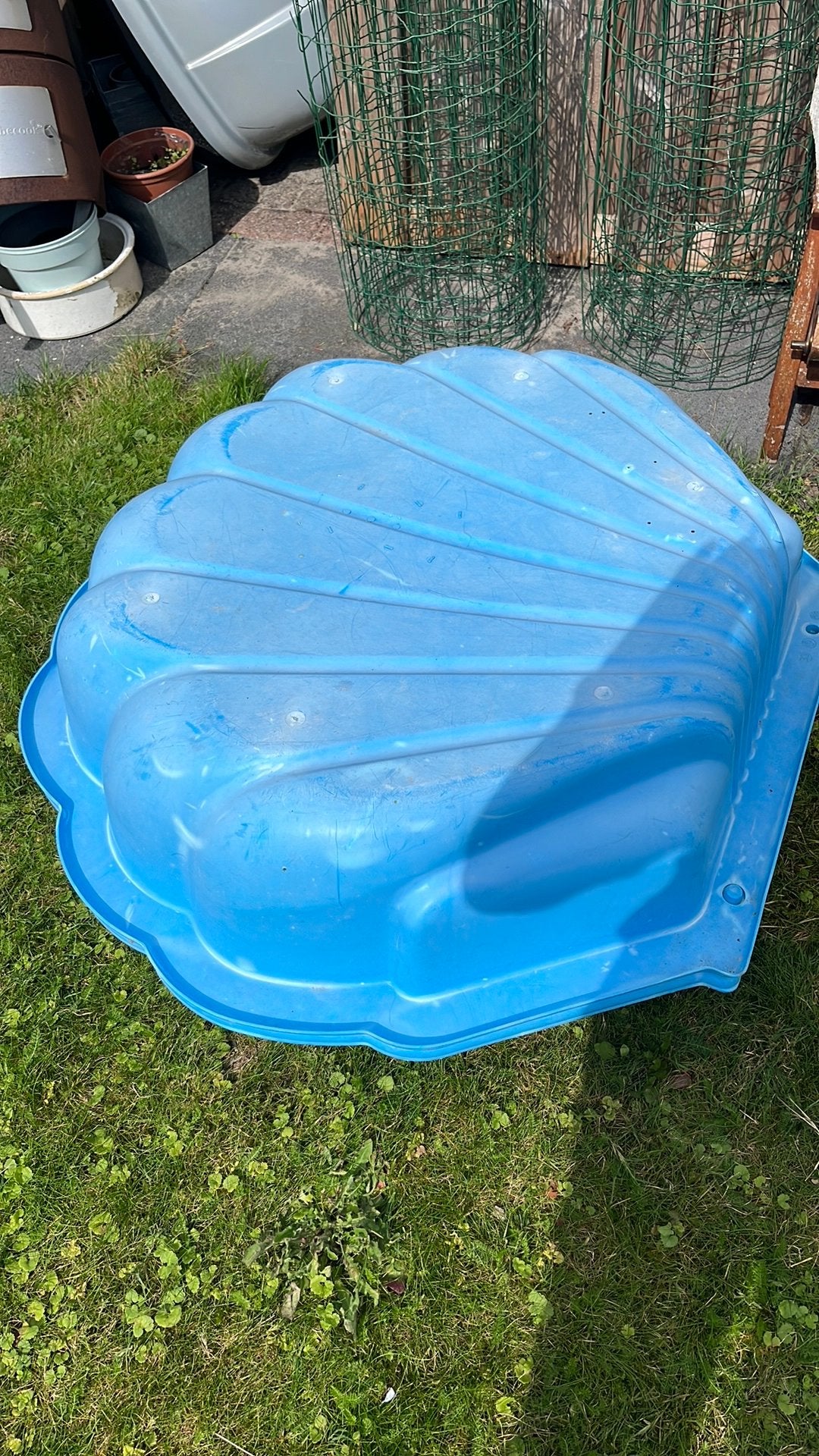 Blauwe zandbak schelp /baby buiten badje, Ophalen, Gebruikt