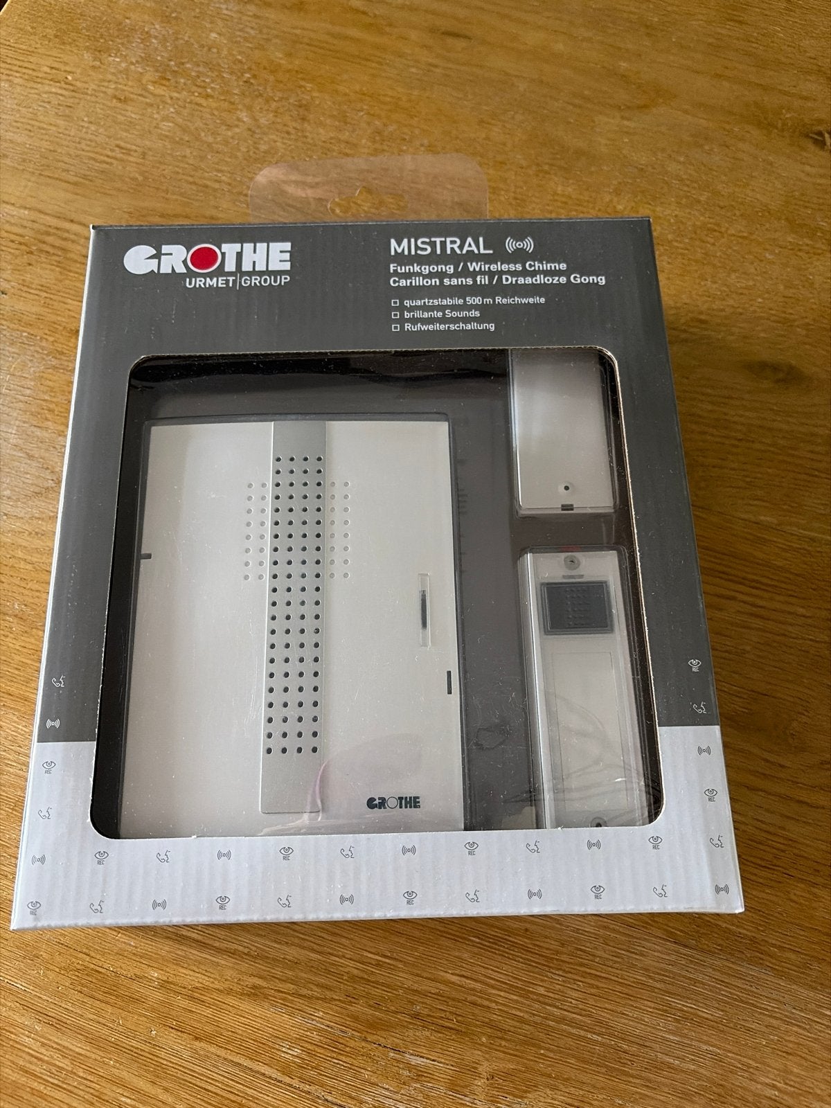 Grothe Mistral 200M Draadloze Deurbel Set - Nieuw in Doos, Ophalen of Verzenden, Nieuw, Draadloos