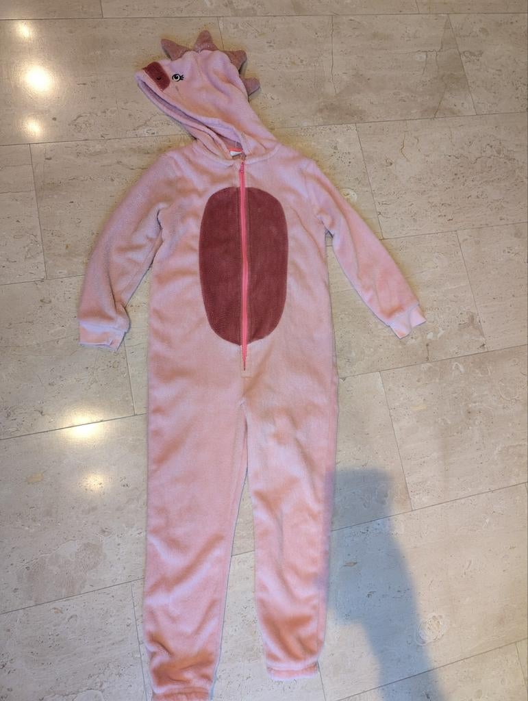 Roze onesie met capuchon maat 122/128, Kinderen en Baby's, Kinderkleding | Maat 122, Gebruikt, Meisje, Overige typen, Ophalen of Verzenden