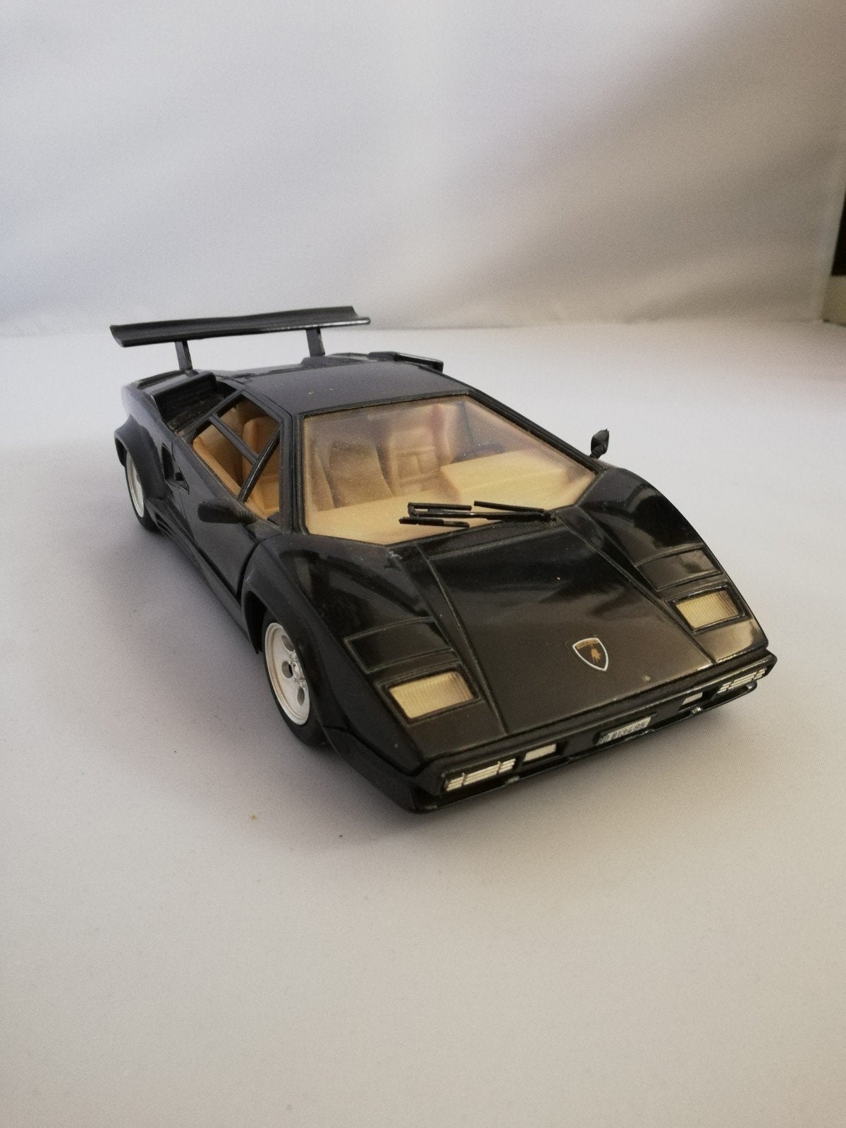 Lamborghini Countach Polistil 1:18 Zwart, Ophalen of Verzenden, Zo goed als nieuw, Overige merken
