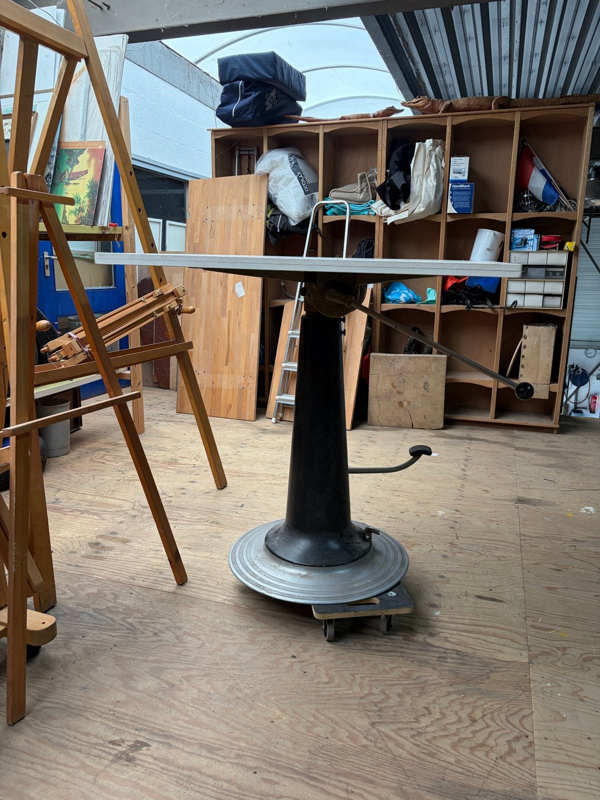 Antieke Hydraulische Tekentafel Jaren '50, Ophalen, Gebruikt, Minder dan 130 cm