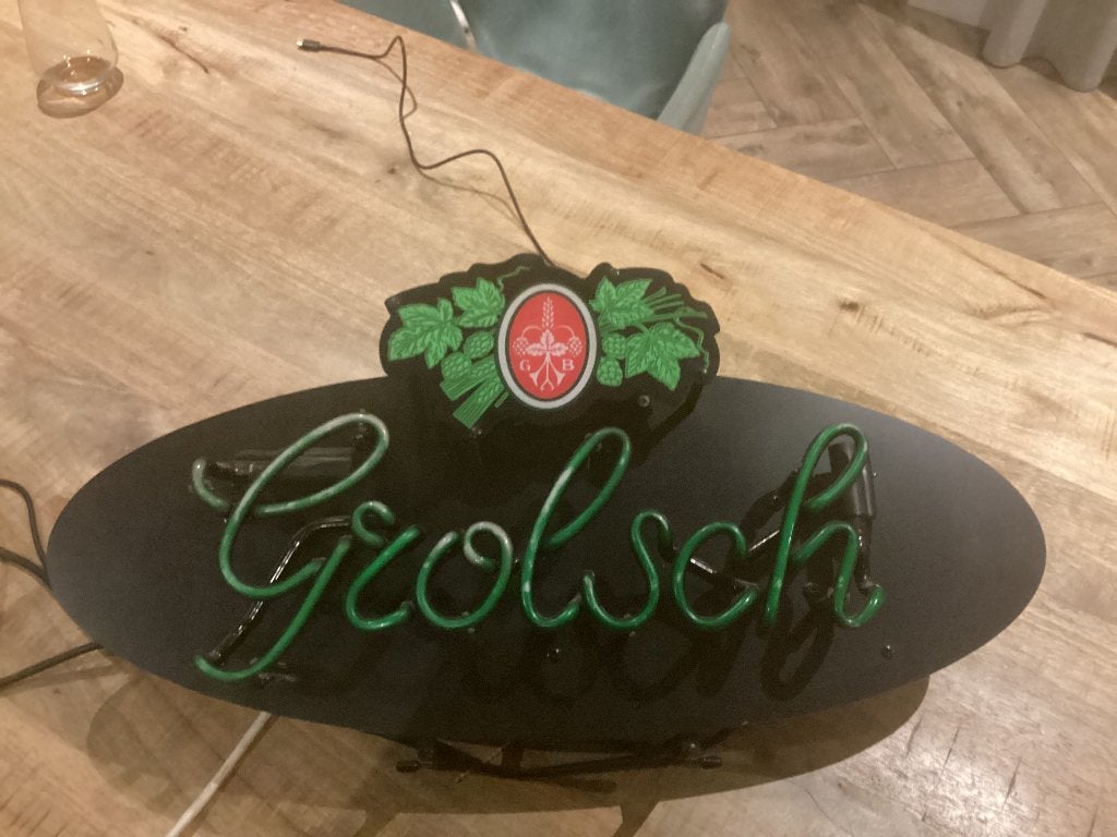 Grolsch neon verlichting, Verzamelen, Ophalen, Zo goed als nieuw, Reclamebord, Plaat of Schild, Grolsch