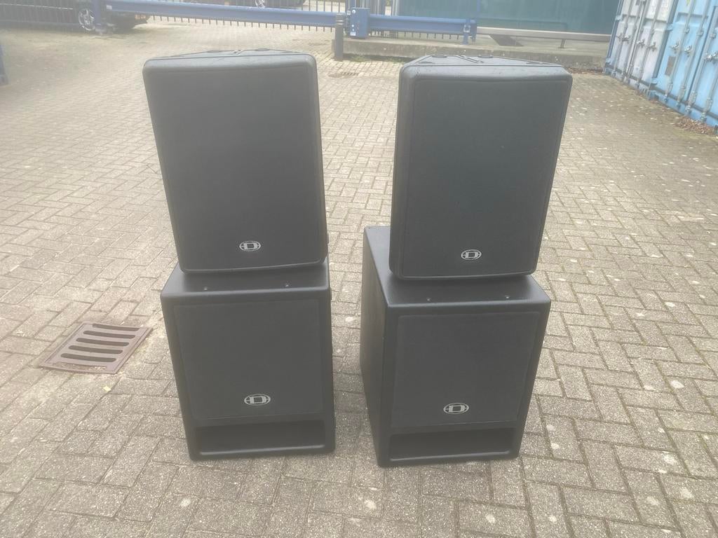 Dynacord DLite actieve set:!!12" toppen & 15" subs, Audio, Tv en Foto, Luidsprekers, Overige merken, Gebruikt, Overige typen, Ophalen of Verzenden