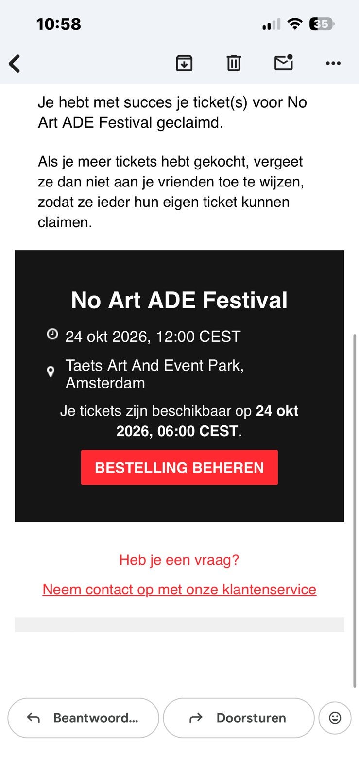 No Art ADE festival kaartje tekoop, Tickets en Kaartjes, Eén persoon, Overige soorten