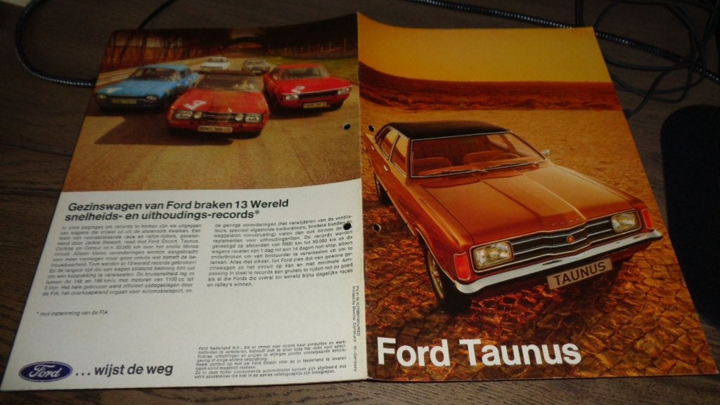 Folder FORD TAUNUS   8-1973, Verzenden, Gelezen, Ford
