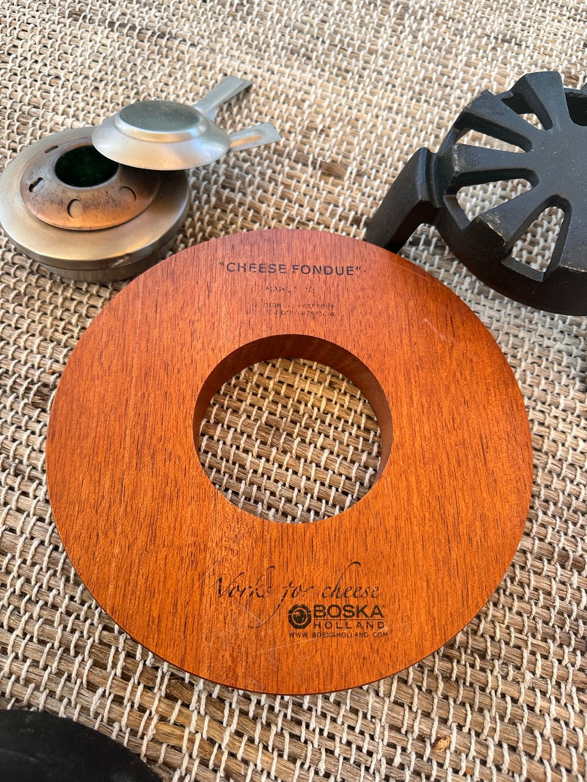 Boska Holland Kaasfondue set - Gietijzer en Hout, Verzenden, Hout, Bruin, Overige typen